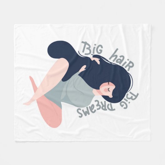 Big Hair Big Dreams Fleece Deken (Voorkant (Horizontaal))