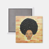 Big Hair Button Art Magneet (Voorkant / Achterkant)