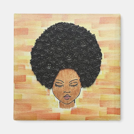 Big Hair Button Art Magneet (Voorkant)