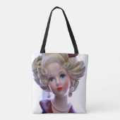 Big Hair Head Vase Retro Lady 1960s Chic Tote Bag (Achterkant)