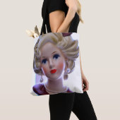 Big Hair Head Vase Retro Lady 1960s Chic Tote Bag (Dichtbij)