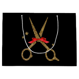 Big HAIR stylist gouden glitterschaar Groot Cadeauzakje