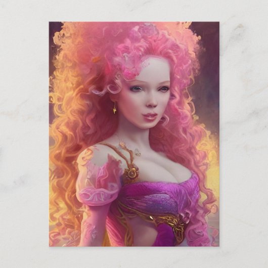 Big Hair Woman Briefkaart (Voorkant)