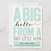 Big Hallo Little Man Baby Boy Aankondiging (Voorkant)
