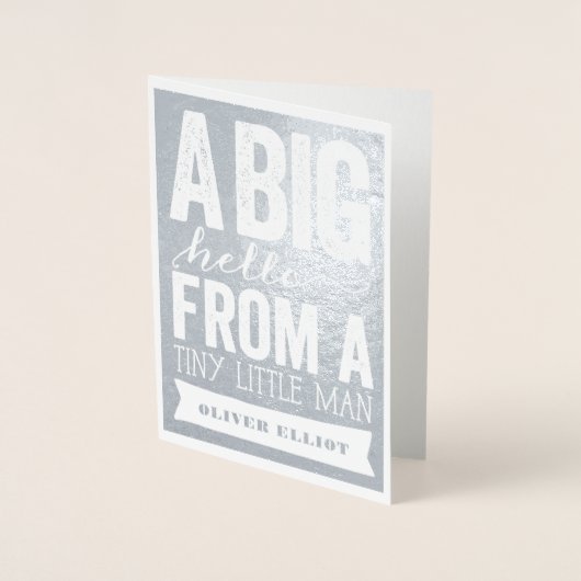 Big Hallo Little Man Baby Boy Aankondiging (Voorkant)