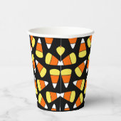 Big Halloween Candy Corn op Black Papieren Bekers (Rechts)