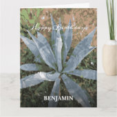 Big Happy Birthday Mannen Waterverf Plant Aangepas Kaart (Voorkant)