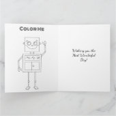 Big Happy Birthday Robot met Colour Page Kaart (Binnen)