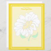 Big Happy Daisy Yellow Ongevoerd Papieren Blad (Voorkant / Achterkant)