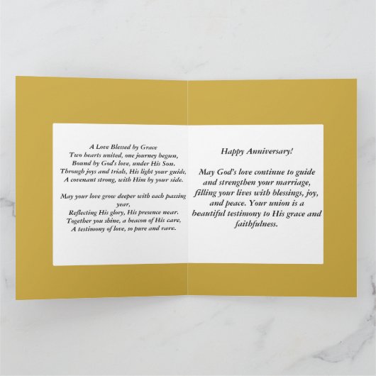 Big Happy Jubileum Yellow Floral Scripture Kaart (Binnen)