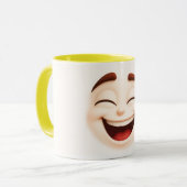 Big happy laugh – closed eyes smiling face mok (Voorkant links)