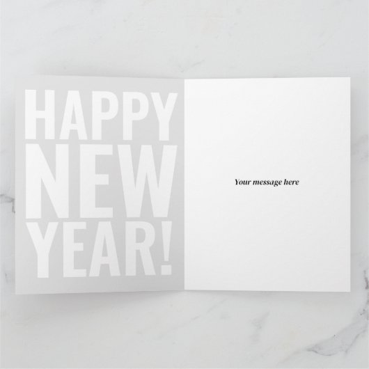 Big Happy New Year-kaart met leuke moderne typogra Kaart (Binnen)