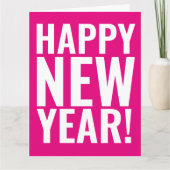 Big Happy New Year-kaart met leuke moderne typogra Kaart (Voorkant)