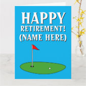 Big happy pensionering golf wenskaart voor golfer kaart (Gele Bloem)