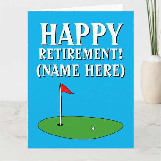 Big happy pensionering golf wenskaart voor golfer kaart (Voorkant)