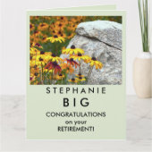 BIG Happy Retirement Gefeliciteerd Gele Bloem Kaart (Voorkant)