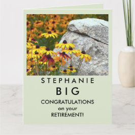BIG Happy Retirement Gefeliciteerd Gele Bloem Kaart