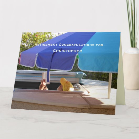 Big Happy Retirement Gefeliciteerd Hot Tub Name Kaart (Voorkant)