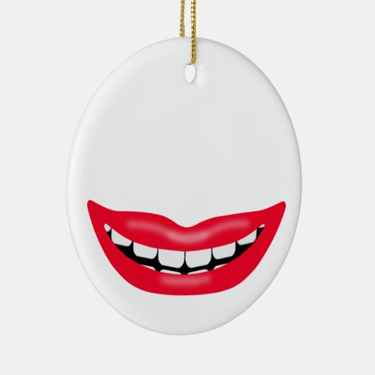 Big Happy Smiling Mouth Keramisch Ornament (Rechts)