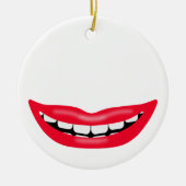 Big Happy Smiling Mouth Keramisch Ornament (Voorkant)
