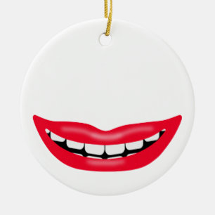 Big Happy Smiling Mouth Keramisch Ornament
