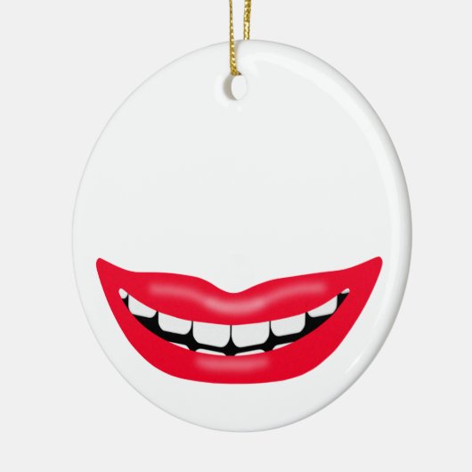 Big Happy Smiling Mouth Keramisch Ornament (Links)