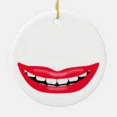 Big Happy Smiling Mouth Keramisch Ornament (Achterkant)