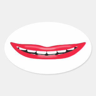 Big Happy Smiling Mouth Ovale Sticker