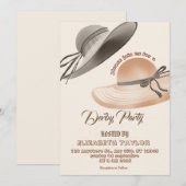 Big Hat Derby Party Invitation Kaart (Voorkant / Achterkant)