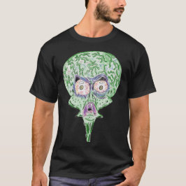 Big head big eyes alien sci-fi cartoon t-shirt