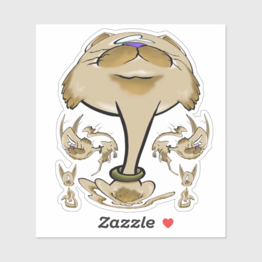 Big Head Cat familie Sticker (Vel)