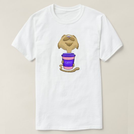 Big Head Coffee Cat T-shirt (Design voorkant)