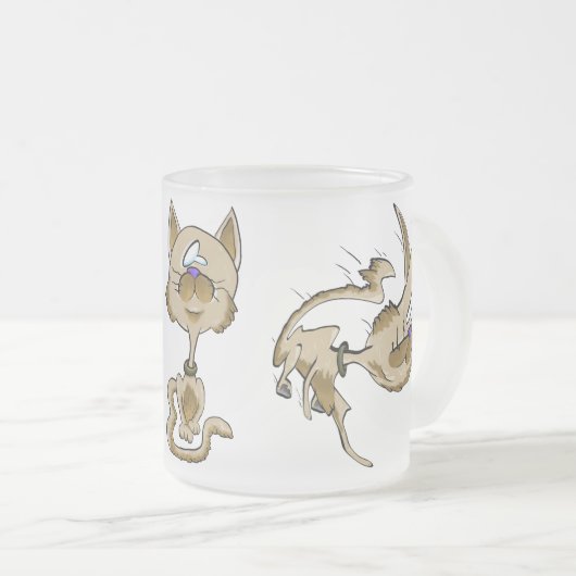 Big Head Jump Cat Matglas Koffiemok (Voorkant rechts)