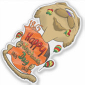 Big Head Juneteenth Cat Sticker (Voorkant)