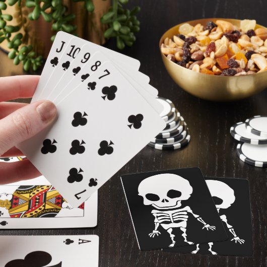 Big Head Skeleton op Pokerkaarten (Insitu)