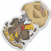 Big Head Thanksgiving Cat Sticker (Voorkant)