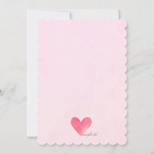 Big Heart Baby Shower-uitnodigingen Kaart (Achterkant)