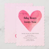 Big Heart Baby Shower-uitnodigingen Kaart (Voorkant / Achterkant)