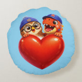 Big heart best friends cushion rond kussen (Achterkant)