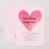 Big Heart Bridal Shower Invitaties Kaart (Voorkant / Achterkant)