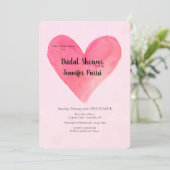 Big Heart Bridal Shower Invitaties Kaart (Staand voorkant)