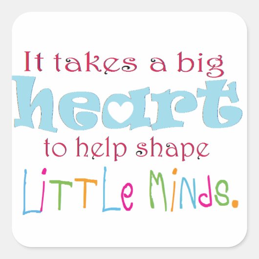 Big Heart: Counselor:Mentor:Leraar Vierkante Sticker (Voorkant)