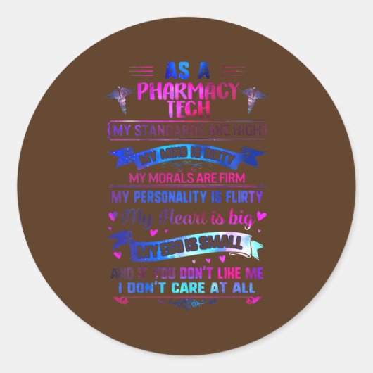 Big Heart Direct Support Persy Pharmacy Tech Ronde Sticker (Voorkant)