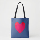 Big Heart Editable Blue Laptop Canvas tas (Voorkant)