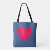 Big Heart Editable Blue Laptop Canvas tas (Achterkant)