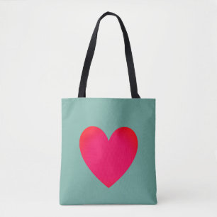 Big Heart Editable Red Laptop Canvas tas