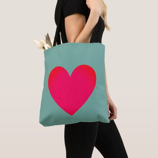 Big Heart Editable Red Laptop Canvas tas (Dichtbij)