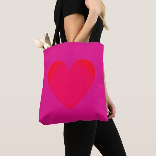 Big Heart Editable Red Laptop Canvas tas (Dichtbij)