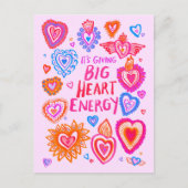 BIG HEART ENERGY Valentijn houdt van kleurrijke gr Briefkaart (Voorkant)