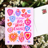 BIG HEART ENERGY Valentijn houdt van kleurrijke gr Briefkaart